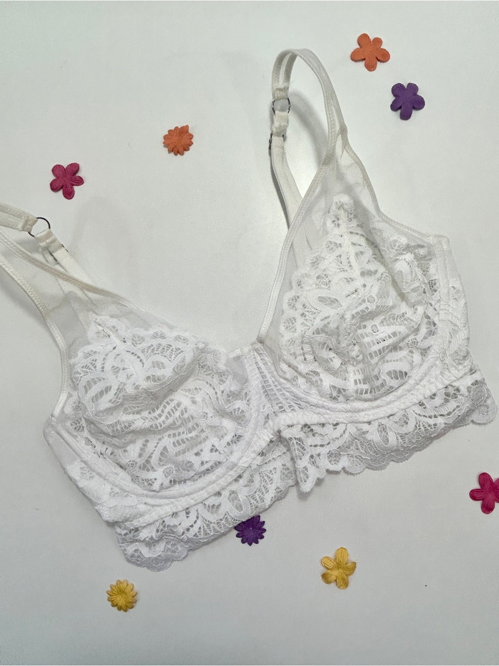 Prima Donna Twist White Lace Unlined Bra 32F